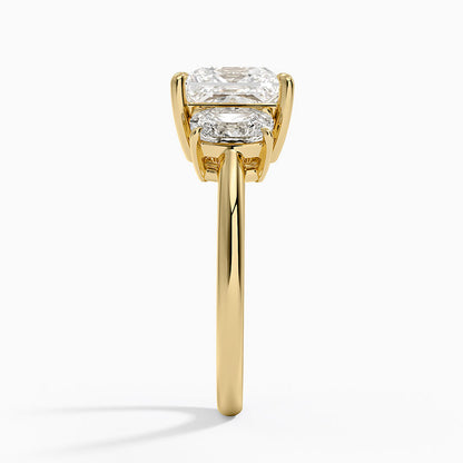 Luxe Faye Elongated Cushion Three Stone Diamond Ring (1 ct. tw.) - Princess Cut Center Stone