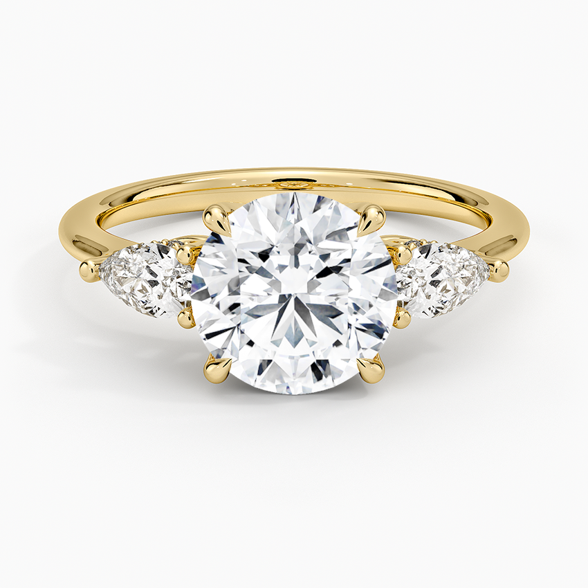 Adorned Opera Three Stone Diamond Ring (1/2 ct. tw.) - Round Cut Center Stone