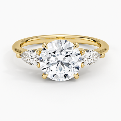 Adorned Opera Three Stone Diamond Ring (1/2 ct. tw.) - Round Cut Center Stone