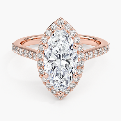 Halo Diamond Ring with Side Stones (1/3 ct. tw.) - Marquise Center Stone