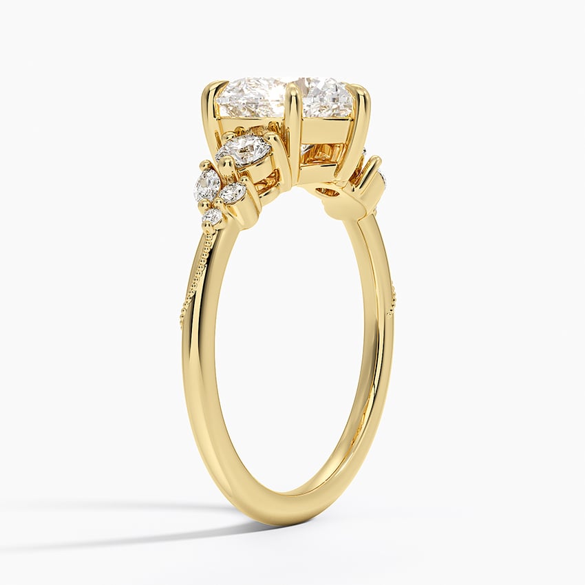 Camellia Three Stone Diamond Ring (1/3 ct. tw.) - Heart Cut Center Stone