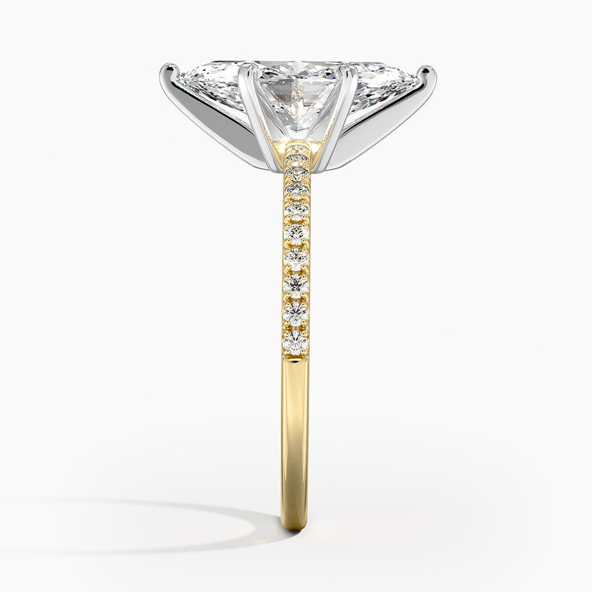 Ballad Half Coverage Diamond Ring (1/8 ct. tw.) - Marquise Center Stone