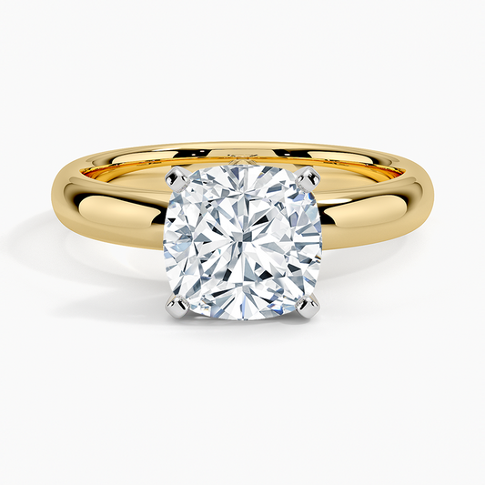 Comfort Fit 3mm Ring - Cushion Cut Center Stone