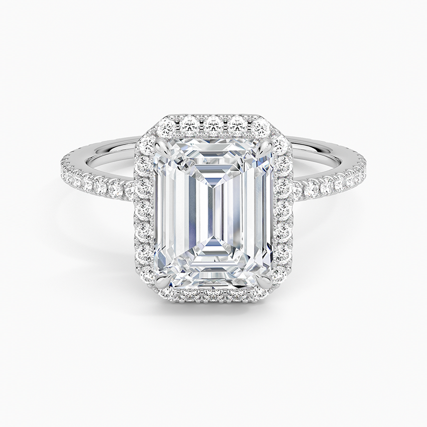 Waverly Halo Diamond Ring (1/2 ct. tw.) - Emerald Cut Center Stone