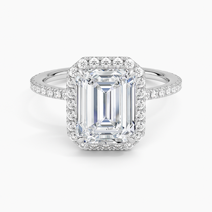 Waverly Halo Diamond Ring (1/2 ct. tw.) - Emerald Cut Center Stone