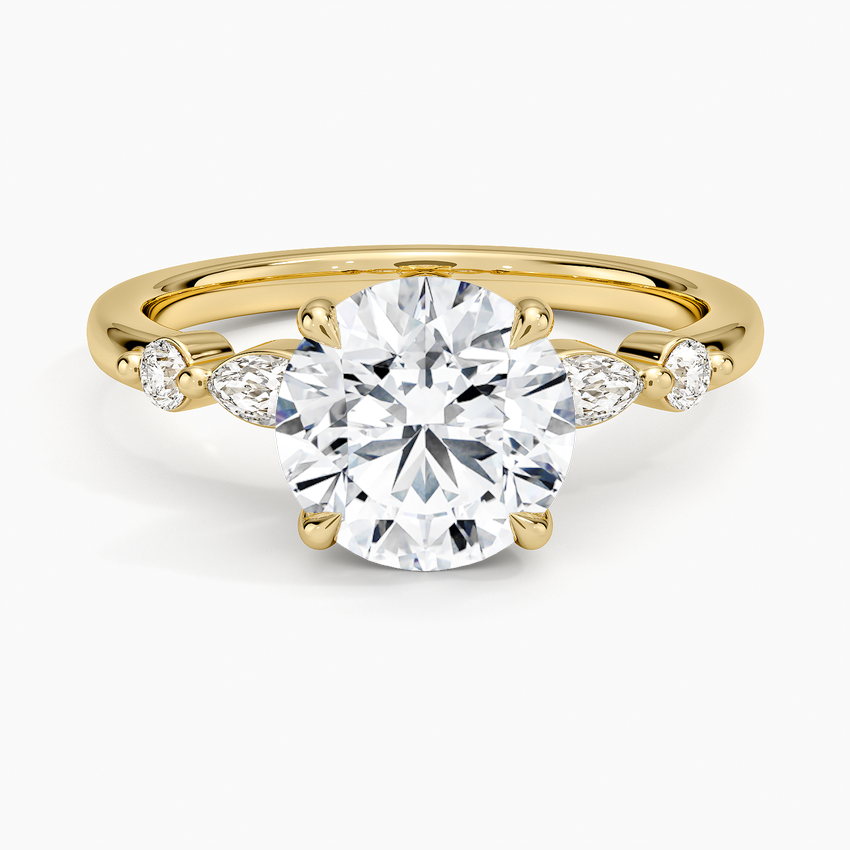 Versailles One-Quarter Coverage Diamond Ring - Round Center Stone