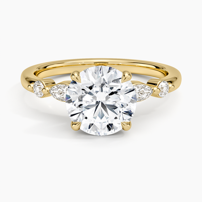 Versailles One-Quarter Coverage Diamond Ring - Round Center Stone