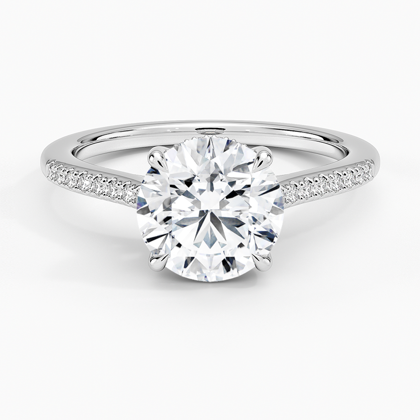 Lissome Half Coverage Diamond Ring - Round Center Stone