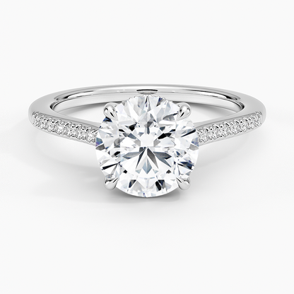 Lissome Half Coverage Diamond Ring - Round Center Stone