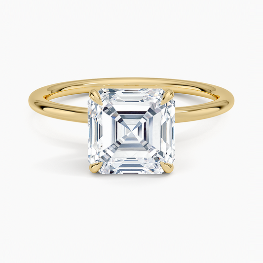 Entwined Solitaire Ring - Asscher Cut Center Stone