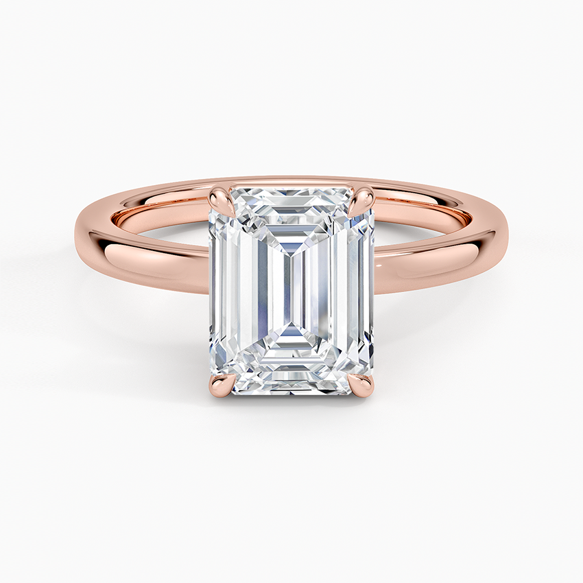 Dara Low-Profile Solitaire Ring - Emerald Cut Center Stone