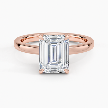 Dara Low-Profile Solitaire Ring - Emerald Cut Center Stone