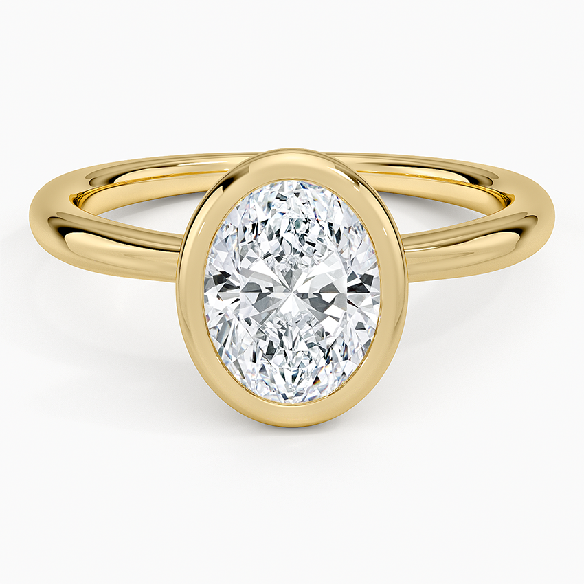 Freesia Bezel Solitaire Ring - Oval Center Stone