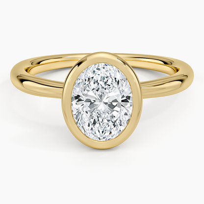 Freesia Bezel Solitaire Ring - Oval Center Stone