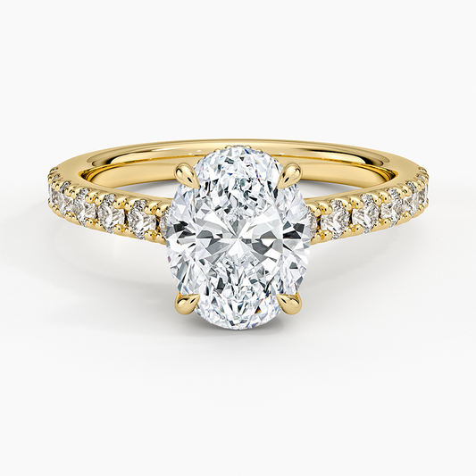 Grand Lissome Diamond Ring - Oval Center Stone