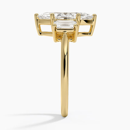 Luxe Rhiannon Three Stone Diamond Ring (3/4 ct. tw.) - Marquise Cut Center Stone
