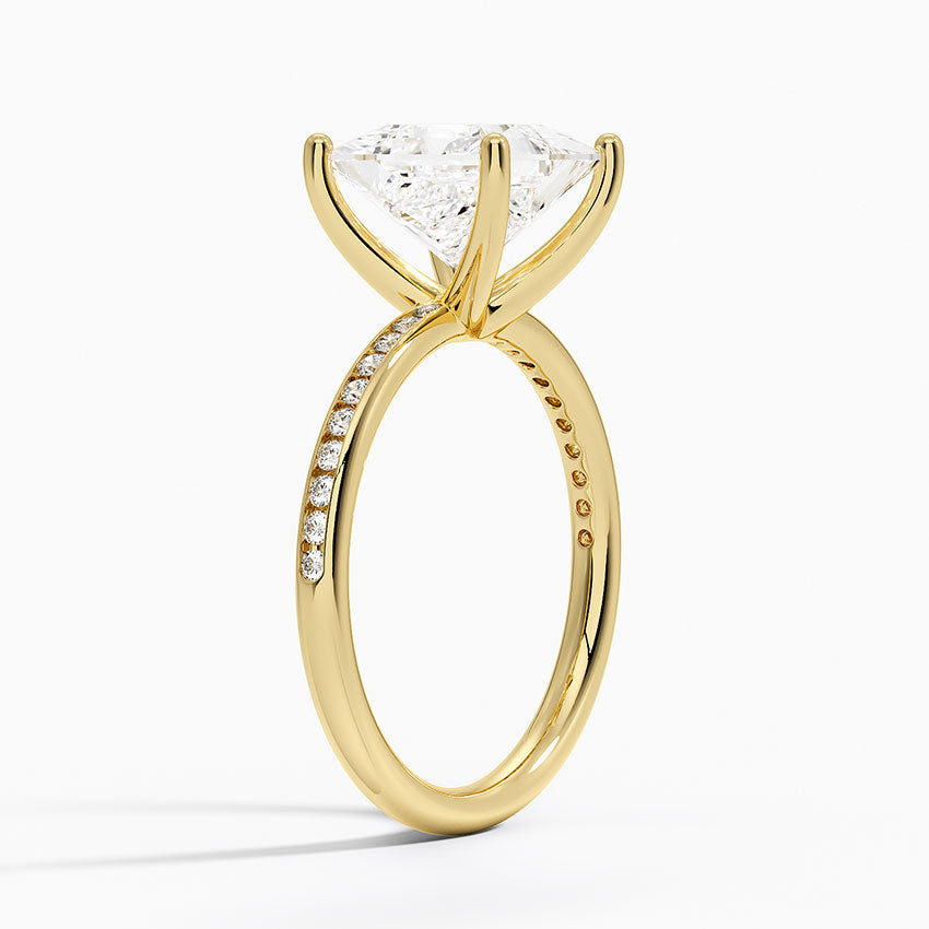 Tabitha Channel Set Diamond Ring - Princess Cut Center Stone