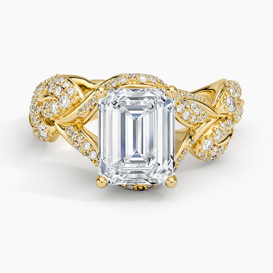 Olivia Diamond Ring (1 ct. tw.) - Emerald Cut Center Stone