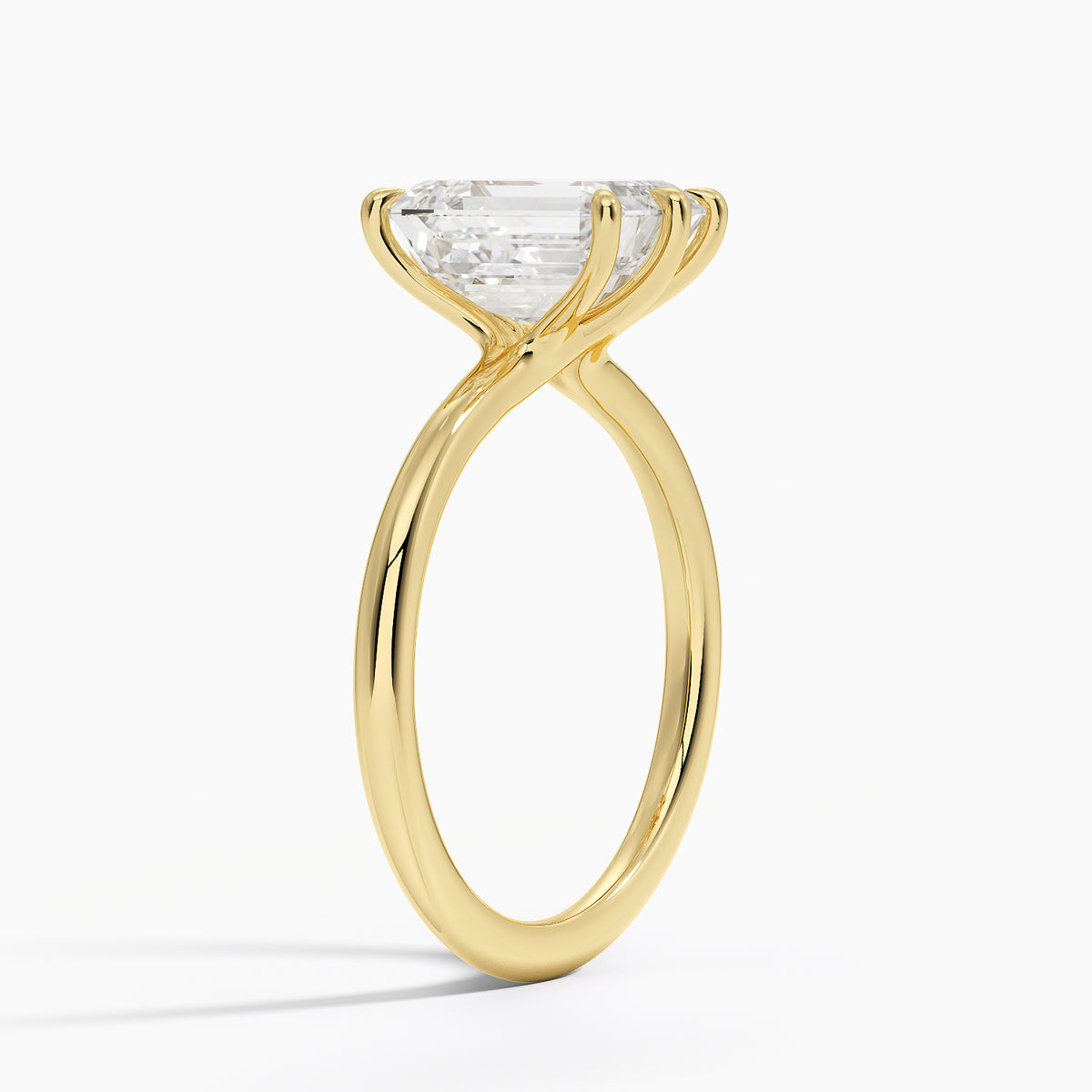 Freesia Six-Prong Solitaire Ring - Emerald Cut Center Stone