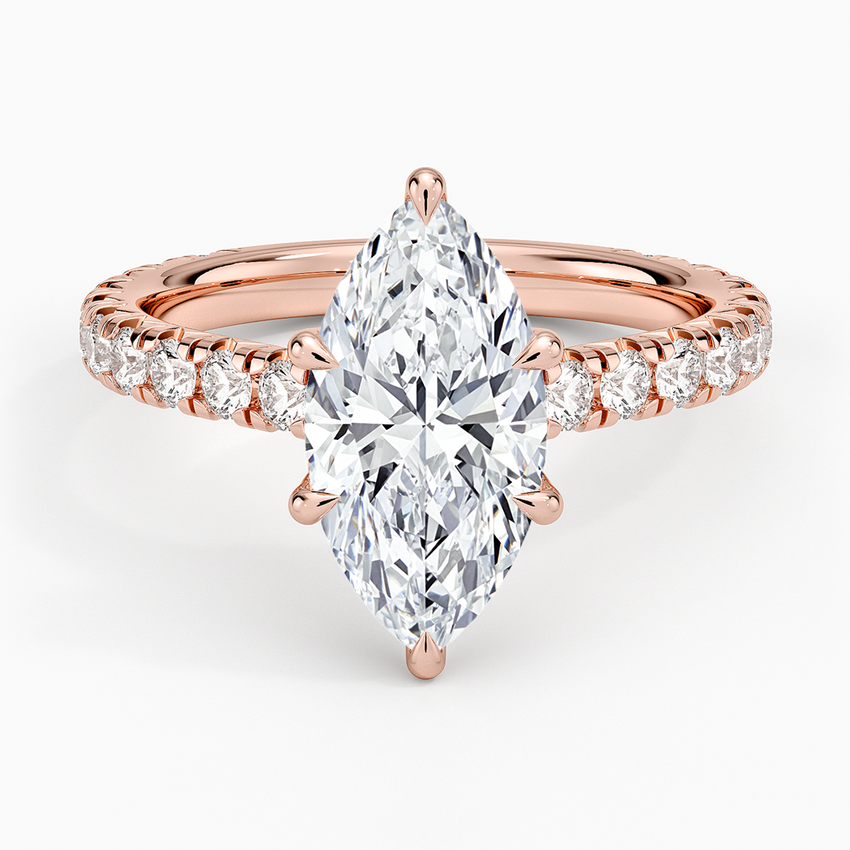 Sienna Three-Quarter Coverage Diamond Ring - Marquise Center Stone