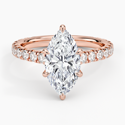 Sienna Three-Quarter Coverage Diamond Ring - Marquise Center Stone