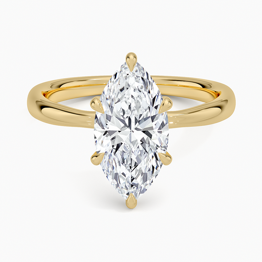 Freesia 2.7mm Solitaire Ring - Marquise Center Stone