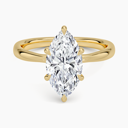 Freesia 2.7mm Solitaire Ring - Marquise Center Stone
