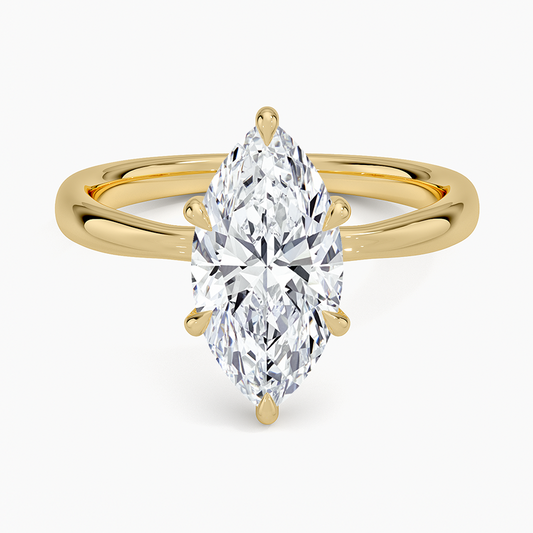 Freesia 2.7mm Solitaire Ring - Marquise Center Stone