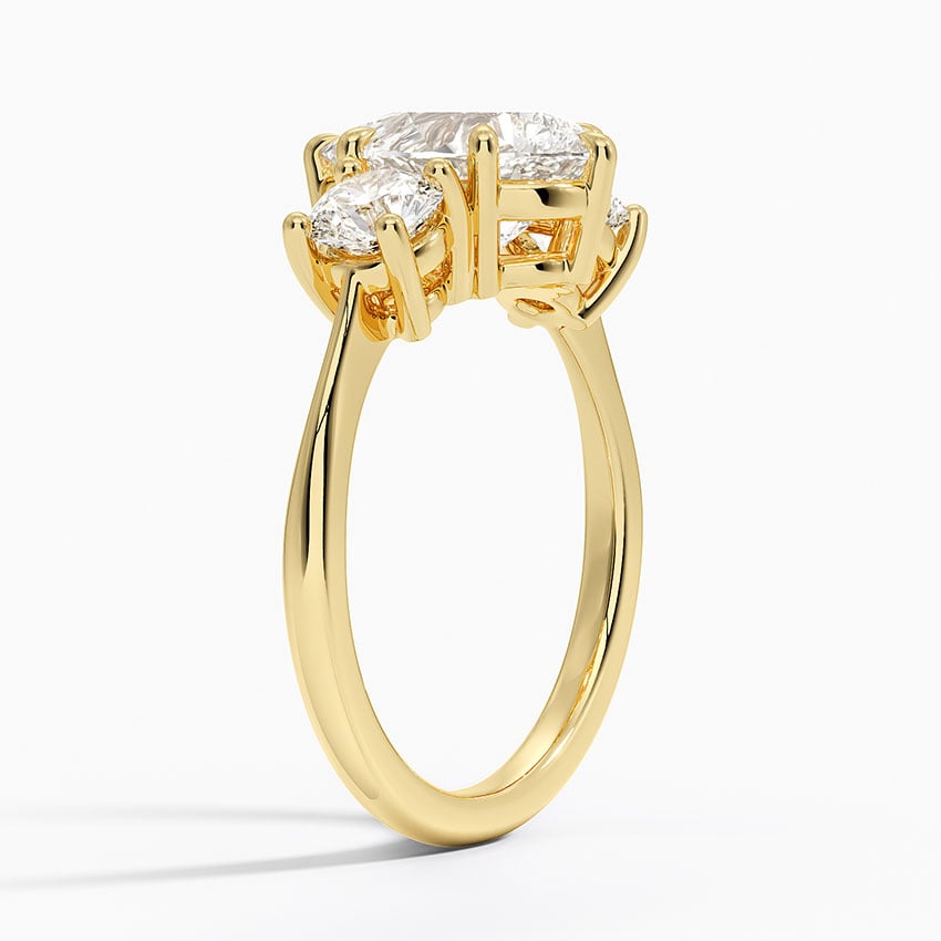 Luxe Selene Three Stone Diamond Ring (2/3 ct. tw.) - Pear Center Stone