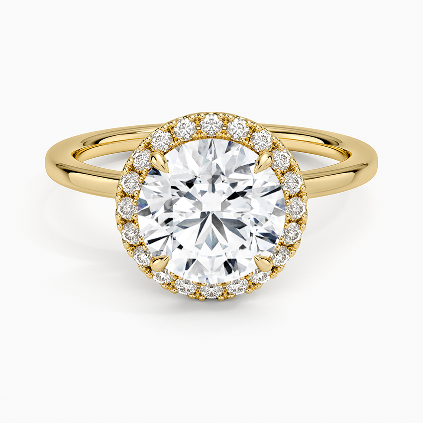 Vienna Halo Diamond Ring - Round Cut Center Stone