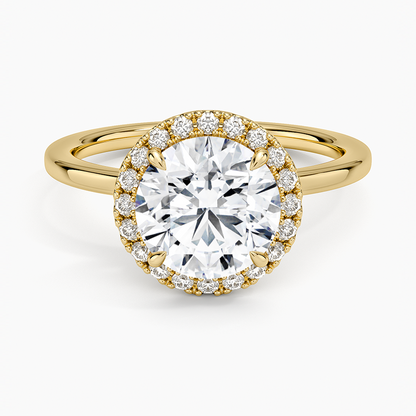 Vienna Halo Diamond Ring - Round Cut Center Stone