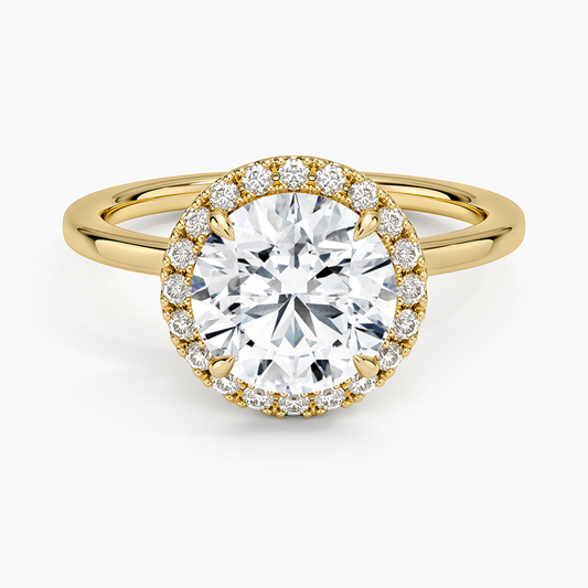 Vienna Halo Diamond Ring - Round Cut Center Stone