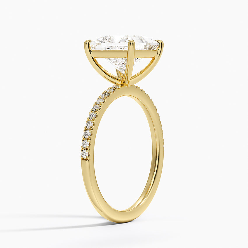 Perfect Fit Half Coverage Diamond Ring - Princess Cut Center Stone
