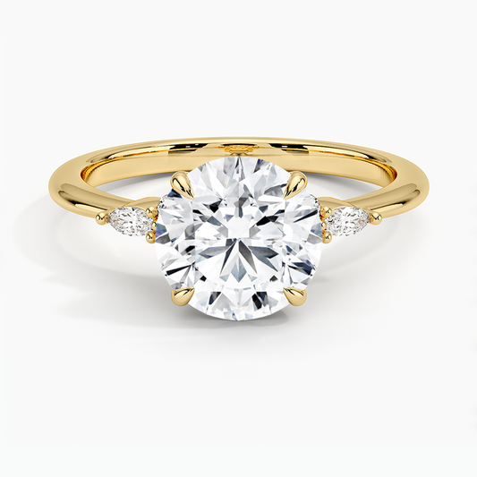 Nadia Diamond Ring - Round Center Stone