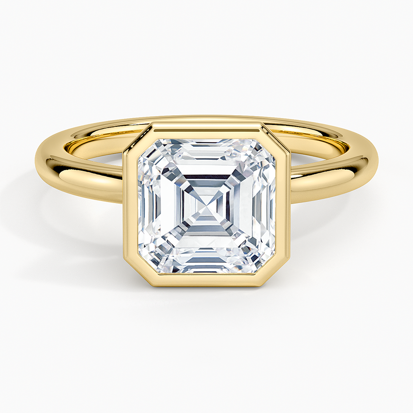 Julietta Bezel Solitaire Ring - Asscher Cut Center Stone