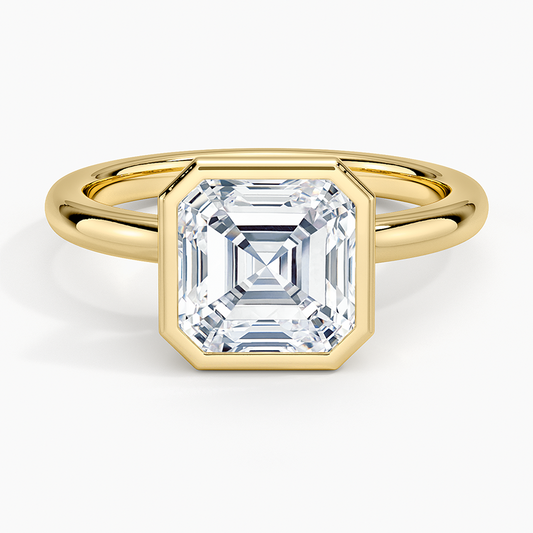 Julietta Bezel Solitaire Ring - Asscher Cut Center Stone