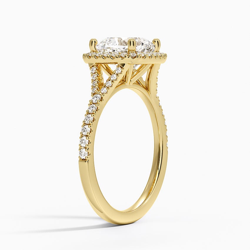 Joy Half Coverage Diamond Ring - Cushion Cut Center Stone