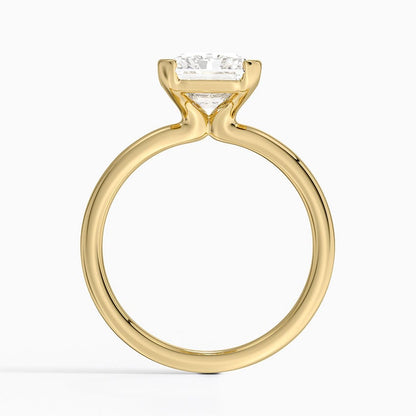 Annika Semi-Bezel Solitaire Ring - Radiant Cut Center Stone