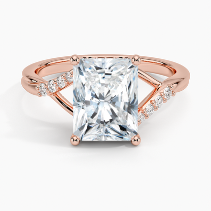 Chamise Hidden Halo Diamond Ring - Radiant Cut Center Stone