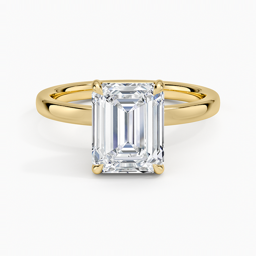 Fairmined Perfect Fit Solitaire 2mm Ring - Emerald Cut Center Stone