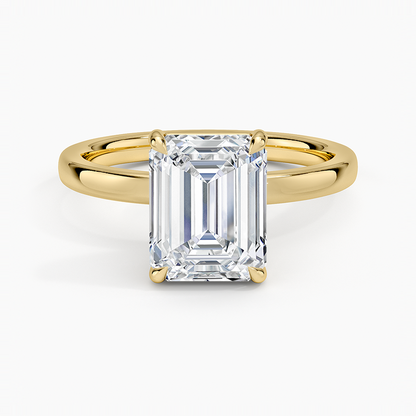 Fairmined Perfect Fit Solitaire 2mm Ring - Emerald Cut Center Stone