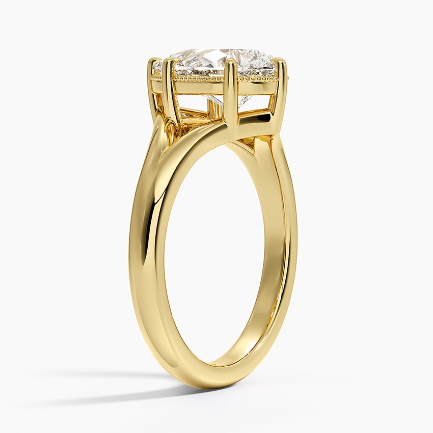 Cora Split Shank Solitaire Ring - Pear Cut Center Stone