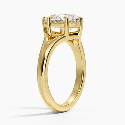 Cora Split Shank Solitaire Ring - Pear Cut Center Stone