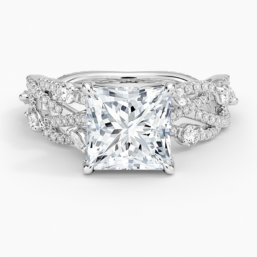 Grand Secret Garden Diamond Ring - Princess Cut Center Stone