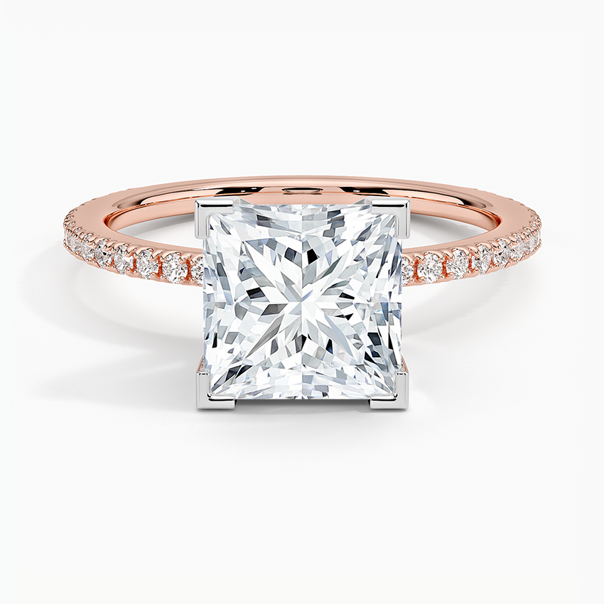 Ballad Three-Quarter Coverage Diamond Ring (1/4 ct. tw.) - Princess Cut Center Stone