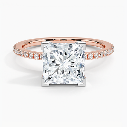Ballad Three-Quarter Coverage Diamond Ring (1/4 ct. tw.) - Princess Cut Center Stone