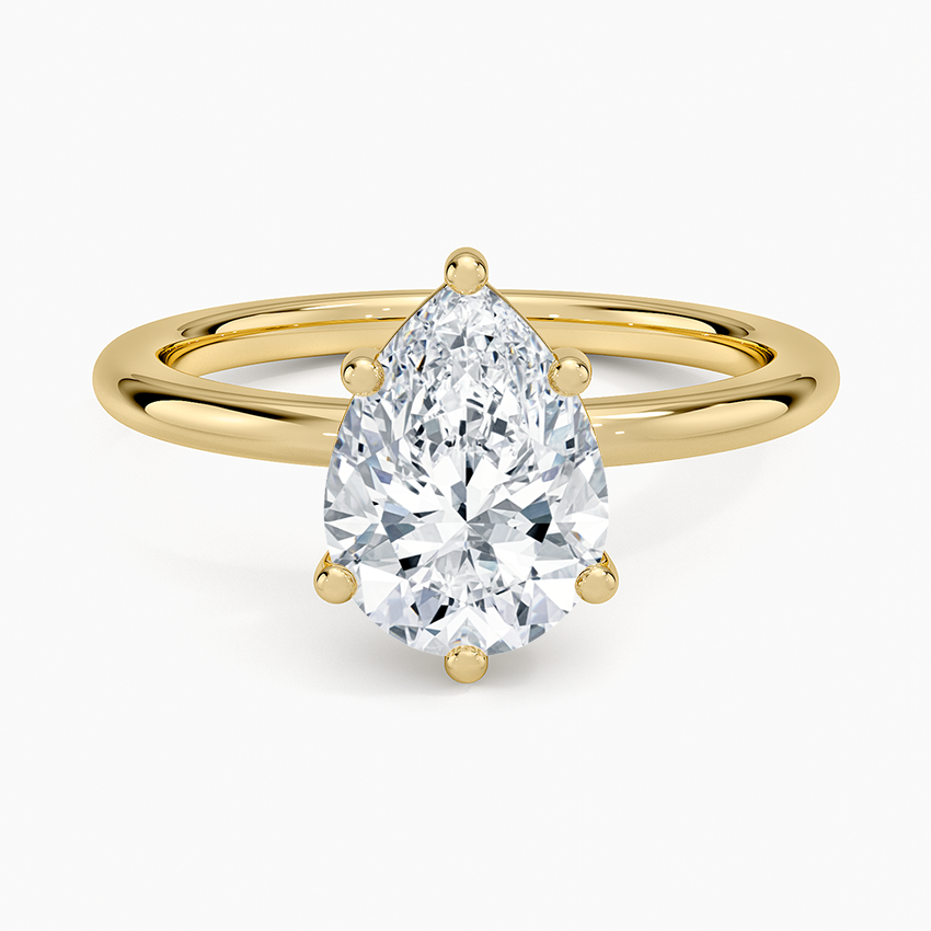 Sydney Perfect Fit 2mm Solitaire Ring - Pear Center Stone