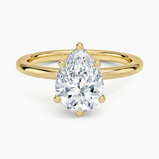 Sydney Perfect Fit 2mm Solitaire Ring - Pear Center Stone