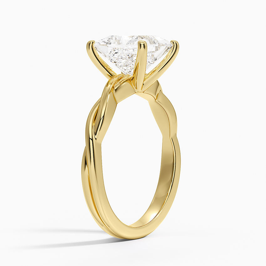 Twisted Vine Solitaire Ring - Princess Cut Center Stone