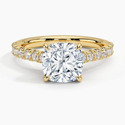 Sienna Half Coverage Hidden Accents Diamond Ring (1/2 ct. tw.) - Cushion Cut Center Stone